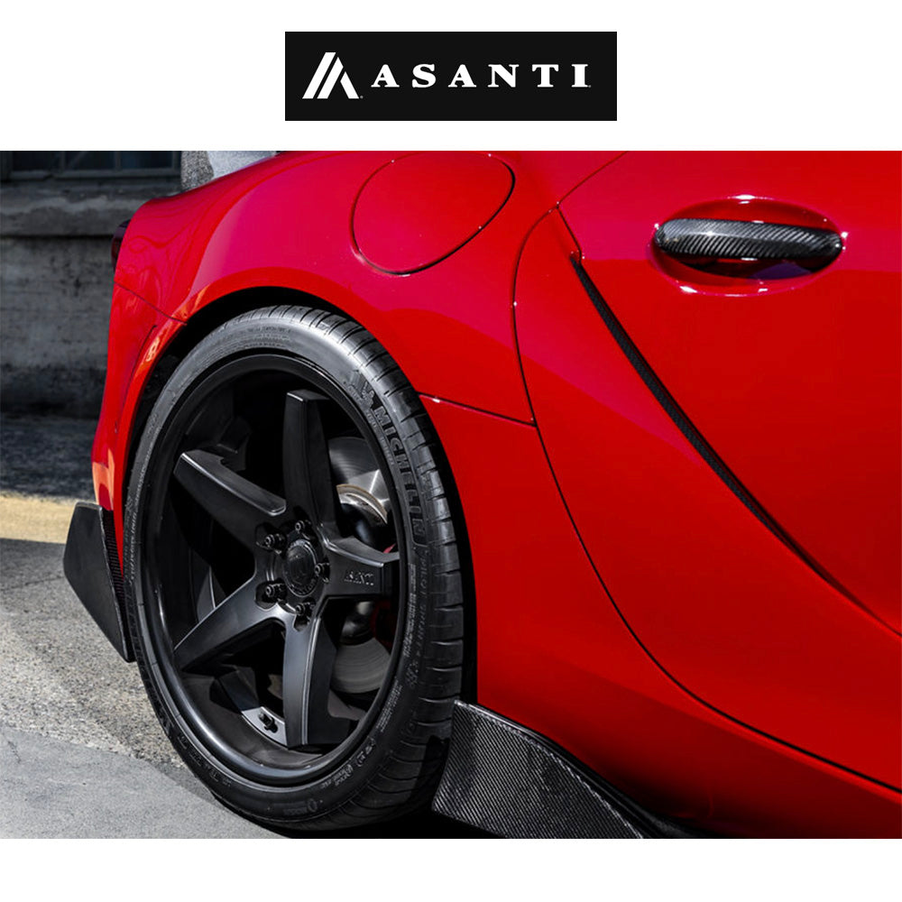 トヨタ スープラ (Toyota GR Supra)用 アシャンティ リーガル 20x9J ET 25 フロント 20x10.5J ET 38 リア サテンブラックグロスブラックリップ ホイール４本セット Asanti REGAL 20X9 5X112 72 S-BLK G-BLK-LP +25 / REGAL 20X10.5 5X112 72 S-BLK GBLK-LP +38 (送料無料)