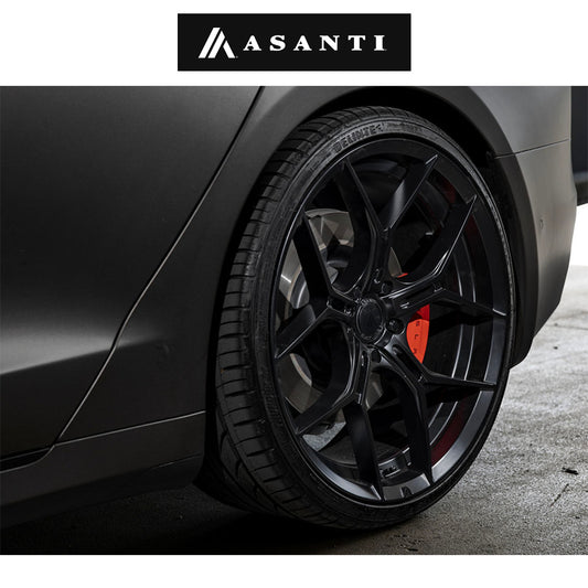 テスラ モデル３ (TESLA Model 3)用 アサンティ モナーク 20x9J サテンブラック ホイール４本セット Asanti Monarch AB37 20X9 5X4.5 S-BLK 38MM (送料無料)