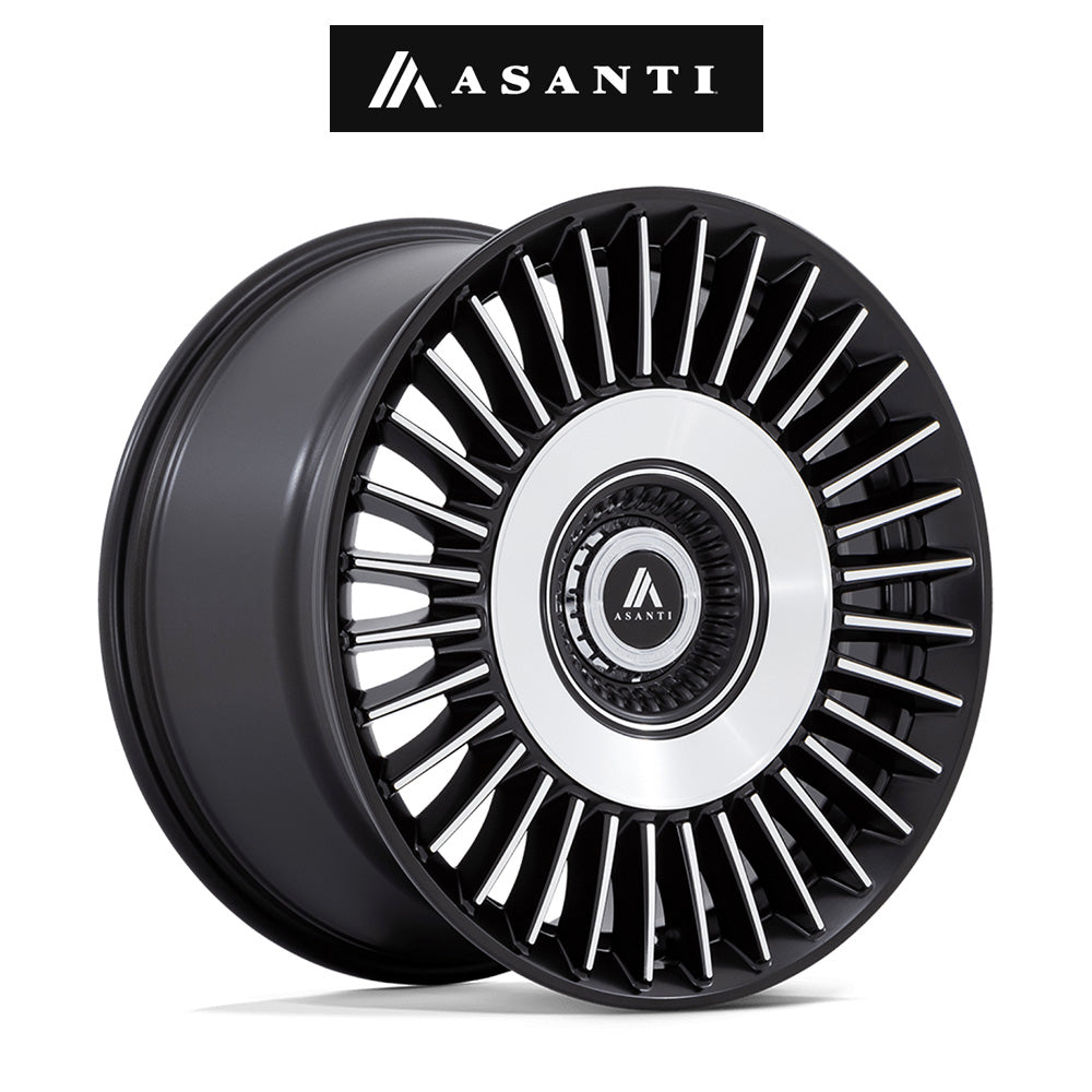 テスラ モデル３ (TESLA Model 3)用 アサンティ ティアラ 20x9J サテンブラックブライトマシンドフェイス ホイール４本セット Asanti AB40 Tiara AB40 20X9 5X112/4.5 S-BLK BR-MCH-FC 35MM (送料無料)