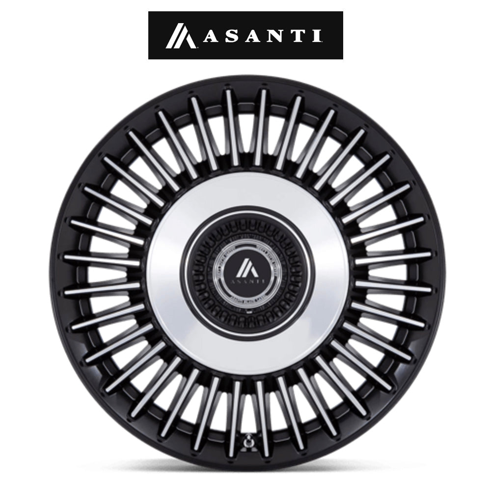 テスラ モデル３ (TESLA Model 3)用 アサンティ ティアラ 20x9J サテンブラックブライトマシンドフェイス ホイール４本セット Asanti AB40 Tiara AB40 20X9 5X112/4.5 S-BLK BR-MCH-FC 35MM (送料無料)