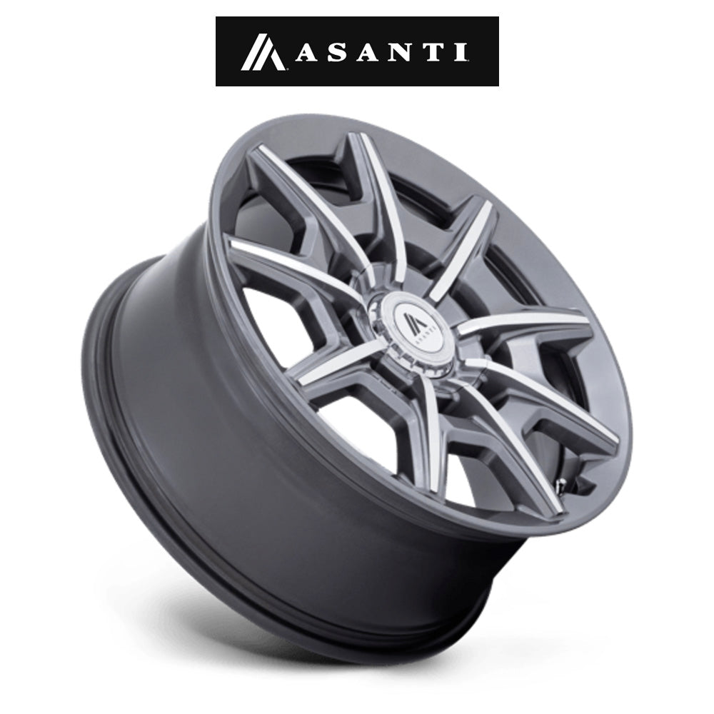 ランドローバー レンジローバー(Land Rover Range Rover)用 アサンティ エスクァイア 22x10.5J グロスアンスラサイトブライトマシンド ホイール４本セット Asanti AB41 Esquire AB41 22X10.5 5X112/120 G-ANTH BR-MCH 38MM (送料無料)