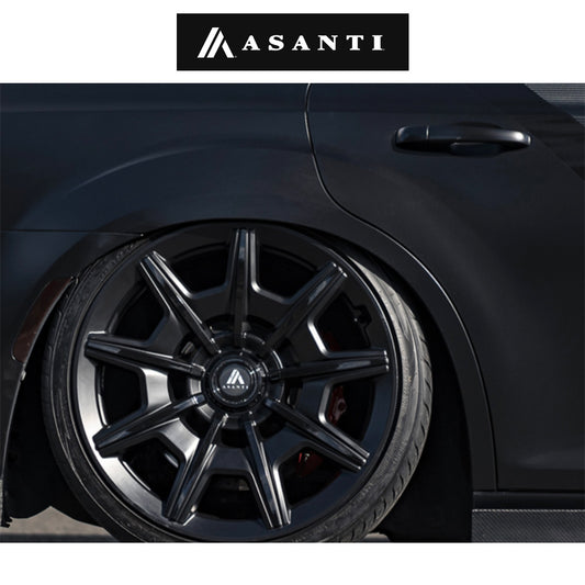 テスラ モデル３ (TESLA Model 3)用 アサンティ エスクァイア 20x9J サテンブラック グロスブラックフェイス ホイール４本セット Asanti AB41 Esquire AB41 20X9 5X112/4.5 S-BLK G-BLK-FC 35MM (送料無料)