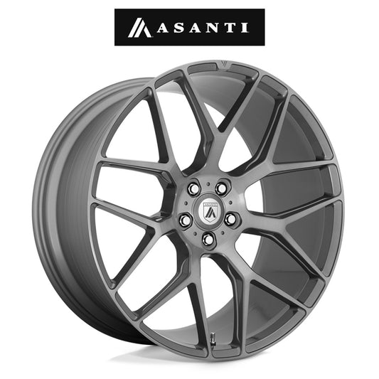 テスラ モデル３ (TESLA Model 3)用 アサンティ ダイナスティ 20x9J チタニウムブラッシュド ホイール４本セット Asanti AB27 Dynasty AB27 20X9 5X4.5 TITAN BRUSH 35MM (送料無料)
