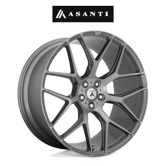 ホンダ シビック　タイプＲ(Honda Civic Type-R)用 アサンティ ダイナスティ 20x9J ET 35 フロント&リア チタニウムブラッシュド ホイール４本セット Asanti DYNASTY 20X9 5X120 74 TITAN-BRUSH +35 (送料無料)