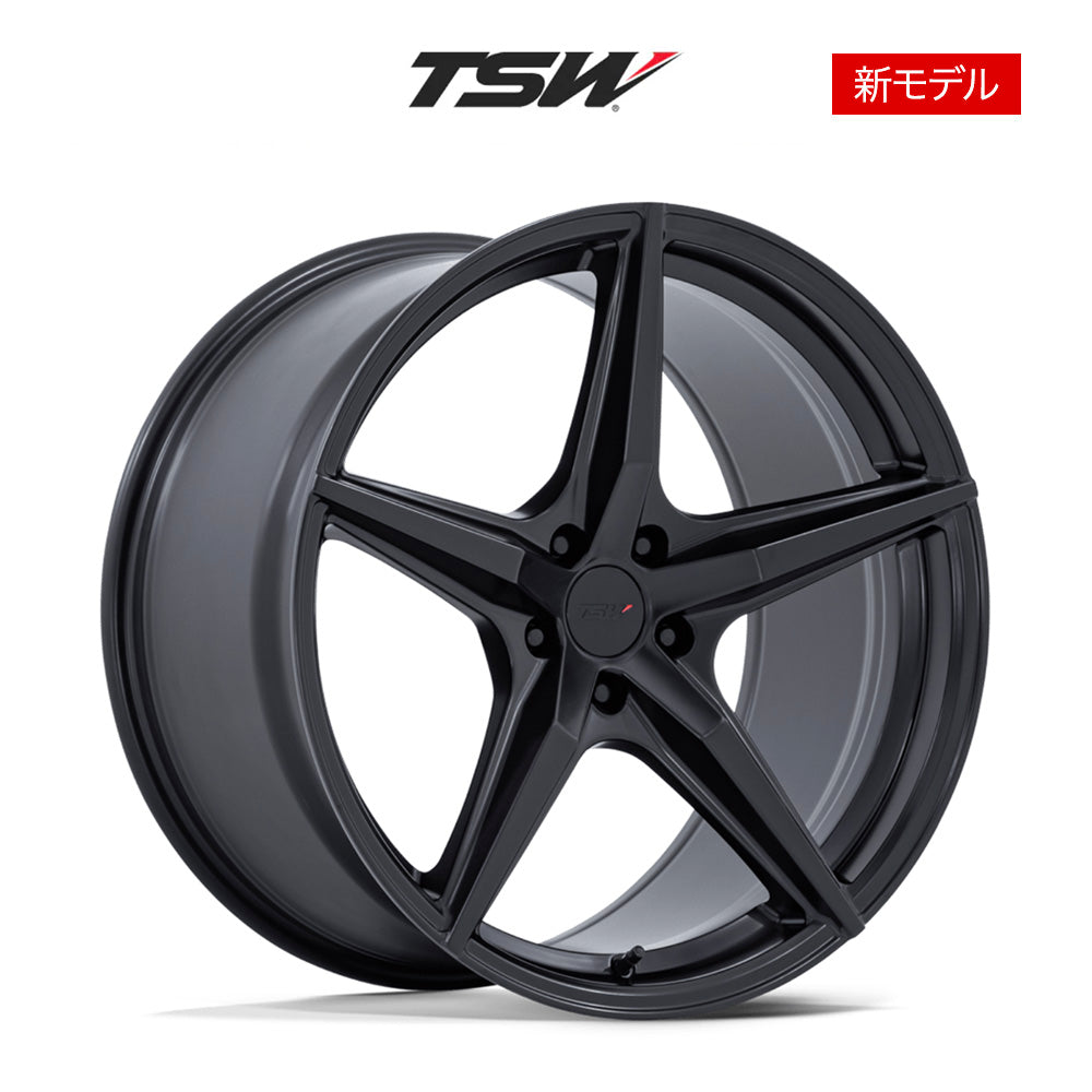 アウディ Ａ４用TSW エスプリ 20x9J ET 27 フロント、リア マットブラック フロー成形アルミニウムホイール４本セット　TSW ESPRIT 20X9 5X112 66 +45 M-BLK (消費税、送料込み)