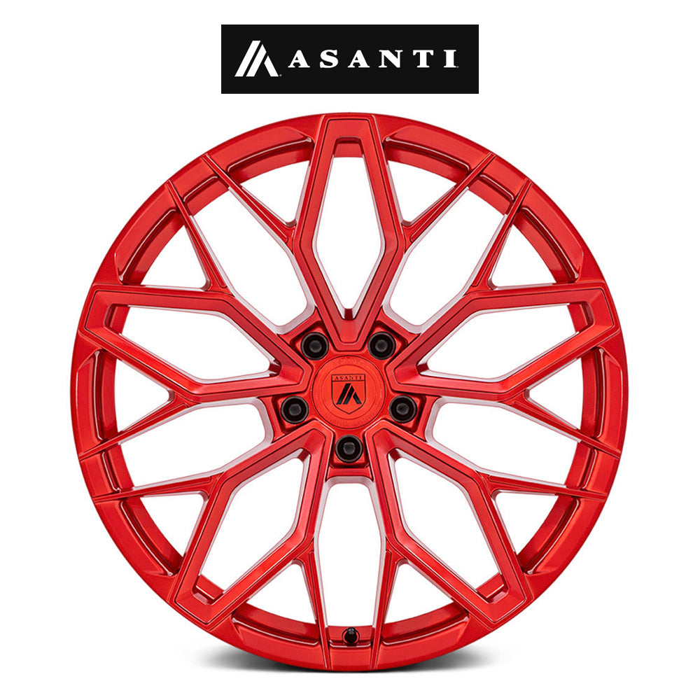ダッジ チャレンジャー用 アサンティ モーグル５ 20x9.5J ET 15 フロント、20x11J ET 22 リア キャンディーレッド フローフォーミング・アルミニウムホイール４本セット (消費税、送料込み)