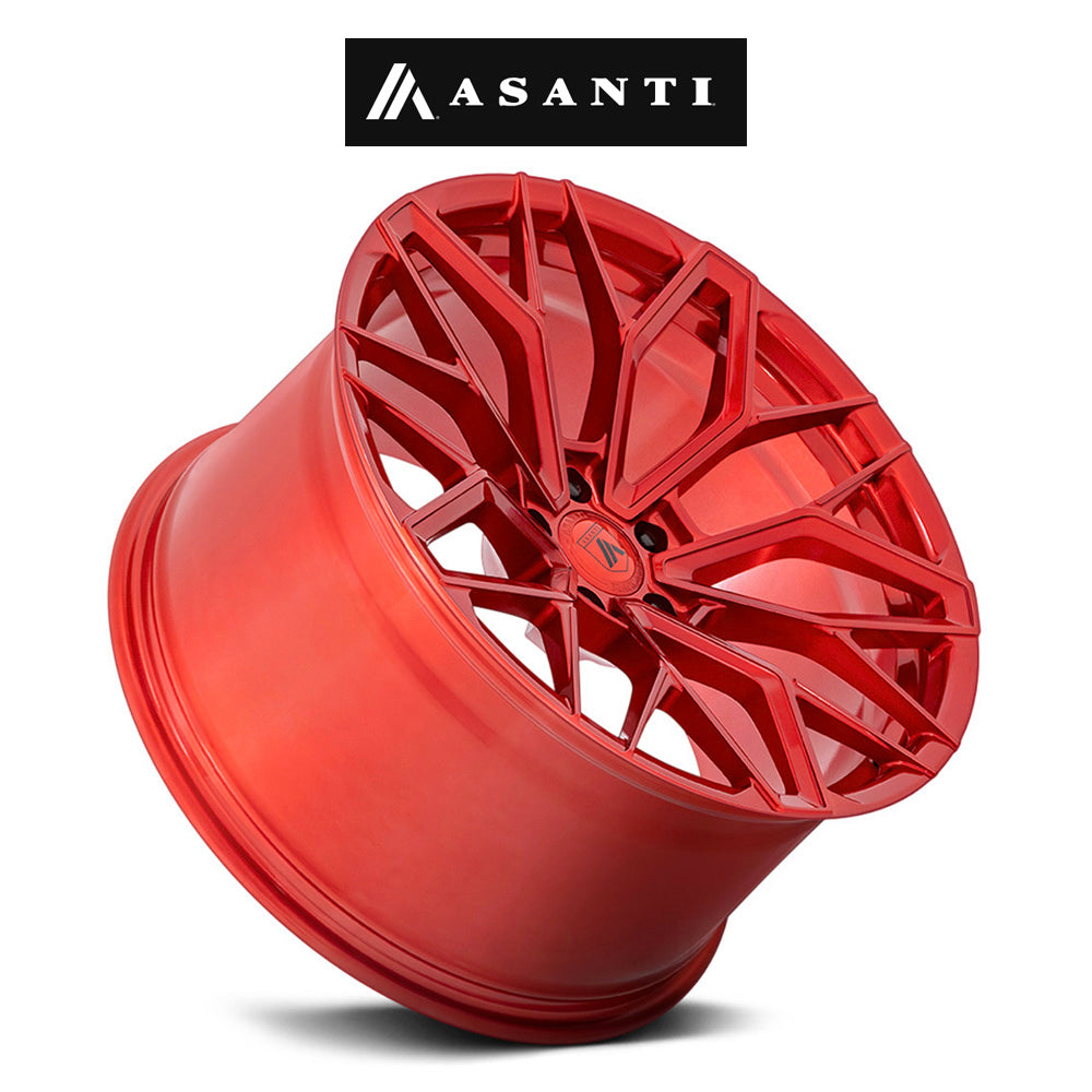 ダッジ チャレンジャー用 アサンティ モーグル５ 20x9.5J ET 15 フロント、20x11J ET 22 リア キャンディーレッド フローフォーミング・アルミニウムホイール４本セット (消費税、送料込み)