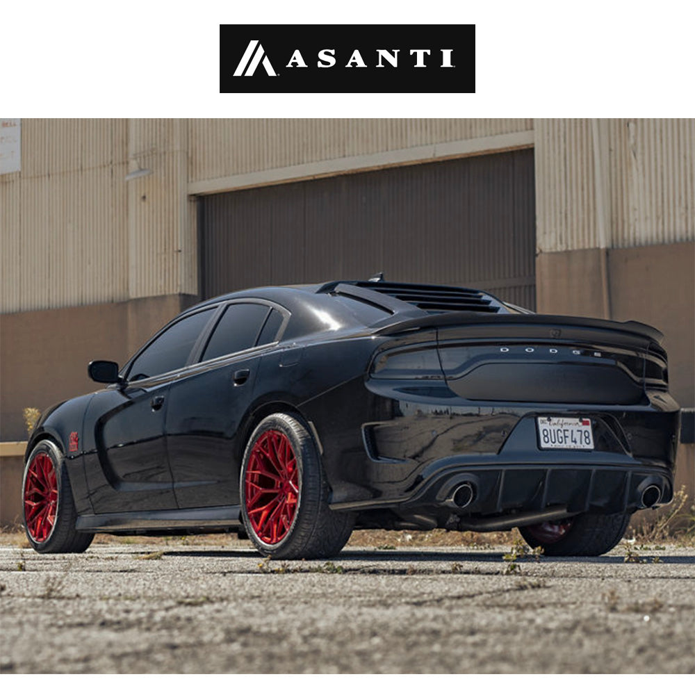 ダッジ チャレンジャー用 アサンティ モーグル５ 20x9.5J ET 15 フロント、20x11J ET 22 リア キャンディーレッド フローフォーミング・アルミニウムホイール４本セット (消費税、送料込み)