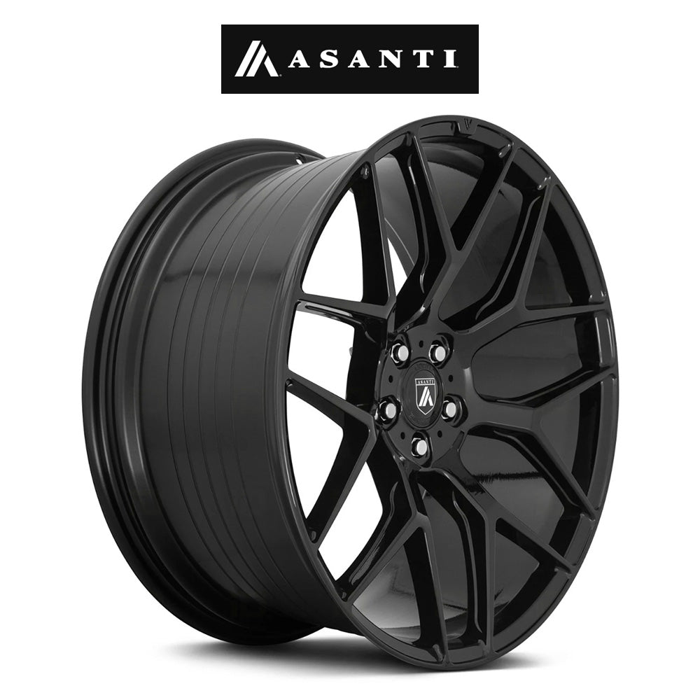 ホンダ シビック タイプＲ(Honda Civic Type-R)用 アサンティ ダイナスティ 20x8.5J ET 38 フロント&リア グロスブラック フロー成形アルミニウムホイール４本セット　Asanti DYNASTY 20X8.5 5X120 74 G-BLK +38 (消費税、送料込み)