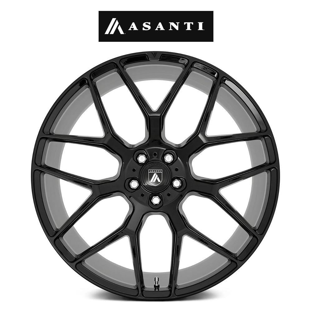 ホンダ シビック タイプＲ(Honda Civic Type-R)用 アサンティ ダイナスティ 20x8.5J ET 38 フロント&リア グロスブラック フロー成形アルミニウムホイール４本セット　Asanti DYNASTY 20X8.5 5X120 74 G-BLK +38 (消費税、送料込み)