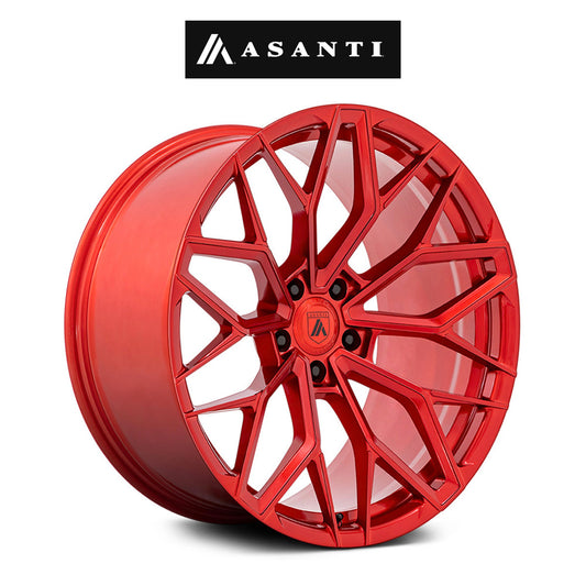 ダッジ チャレンジャー用 アサンティ モーグル５ 20x9.5J ET 15 フロント、20x11J ET 22 リア キャンディーレッド フローフォーミング・アルミニウムホイール４本セット (消費税、送料込み)