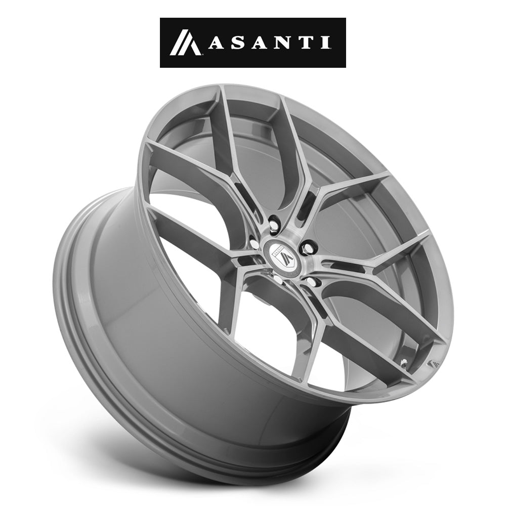 テスラモデル３用 アサンティ モナーク 20x9J ET 38 フロント、リア チタニウムブラッシュド ホイール４本セット　Asanti ABL37 20X9 5X4.5 TITAN BRUSH 38MM (消費税、送料込み)