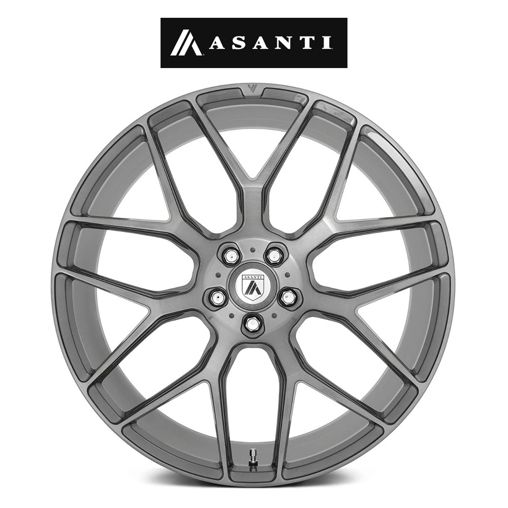 テスラモデル３用 アサンティ ダイナスティ 20x9J ET 35 フロント、リア チタニウムブラッシュド フロー成形アルミニウムホイール４本セット　Asanti DYNASTY 20X9 5X4.5 72 TITAN-BRUSH +35 (消費税、送料込み)