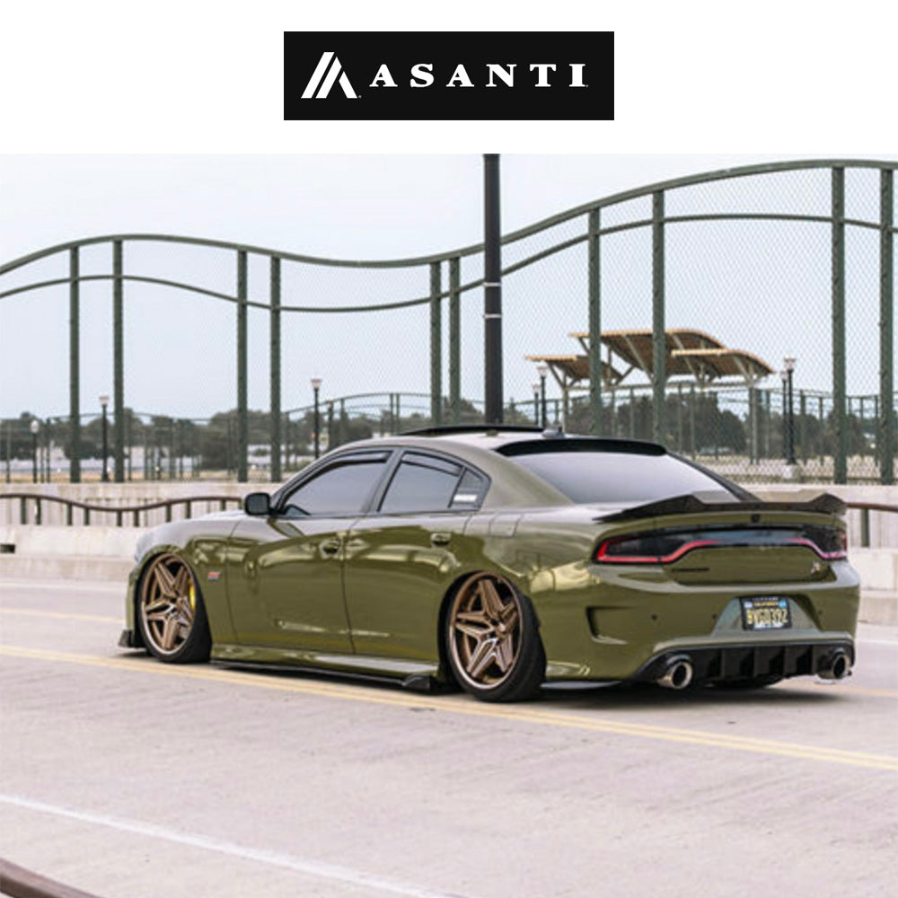 ダッジ チャージャー用 アサンティ デューク 22x9J ET 15 フロント、リア グロスブラック マシンド リップ アルミニウムホイール４本セット (消費税、送料込み)