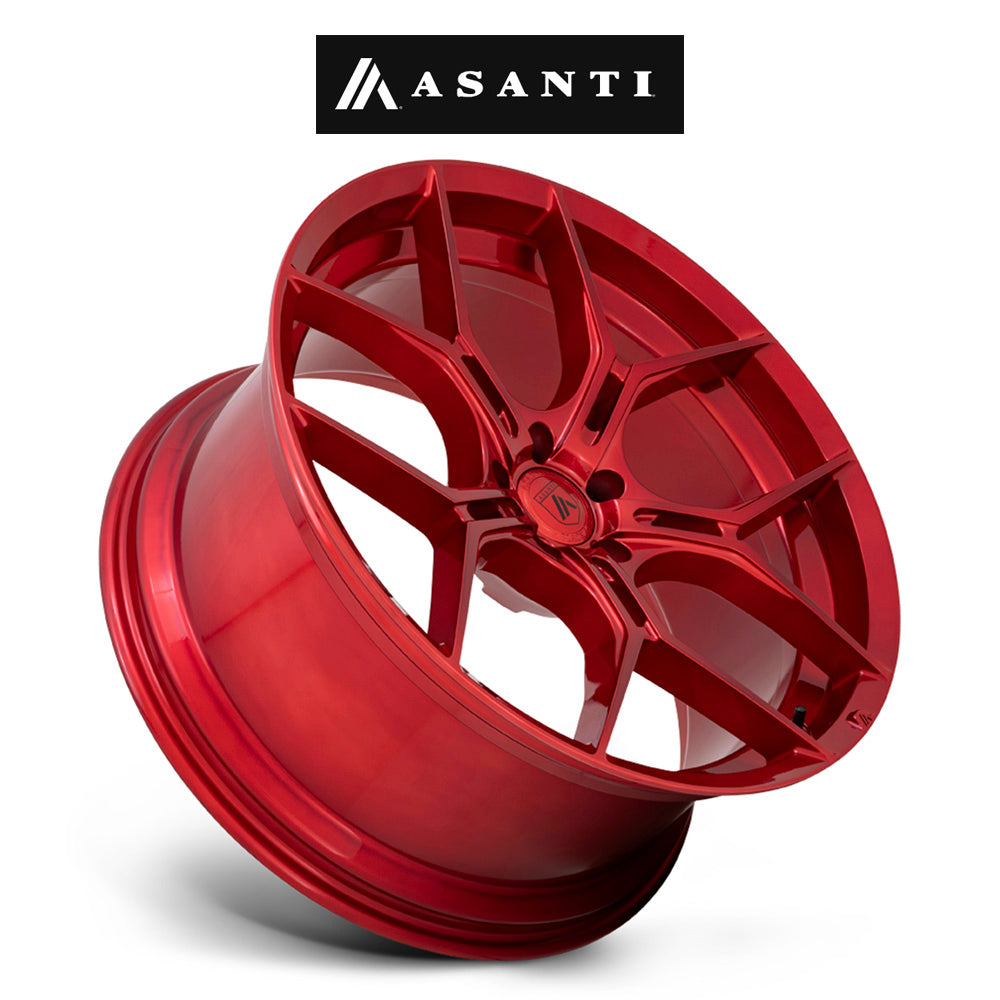 テスラ モデルＳ用 アサンティ モナーク 22x9J ET 32 フロント、リア キャンディレッド ホイール４本セット (消費税、送料込み)