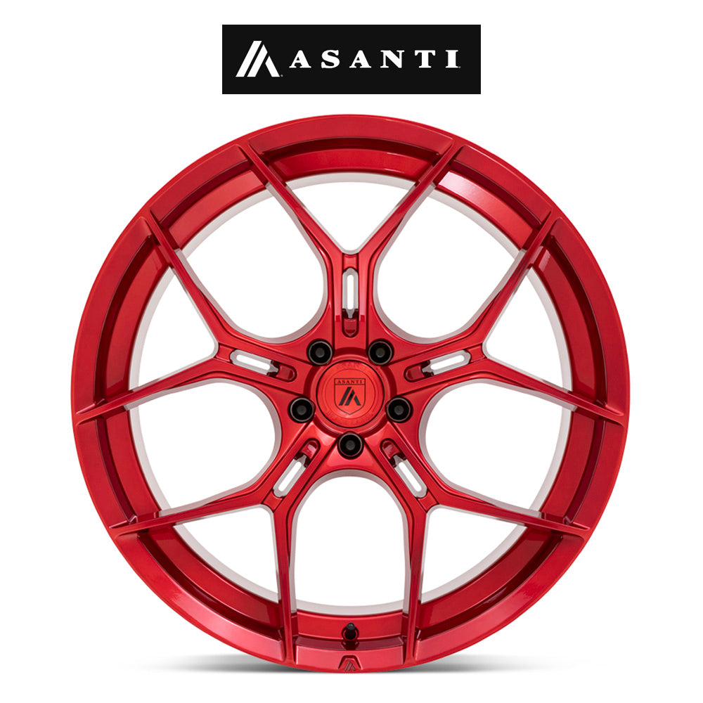 テスラ モデルＳ用 アサンティ モナーク 22x9J ET 32 フロント、リア キャンディレッド ホイール４本セット (消費税、送料込み)