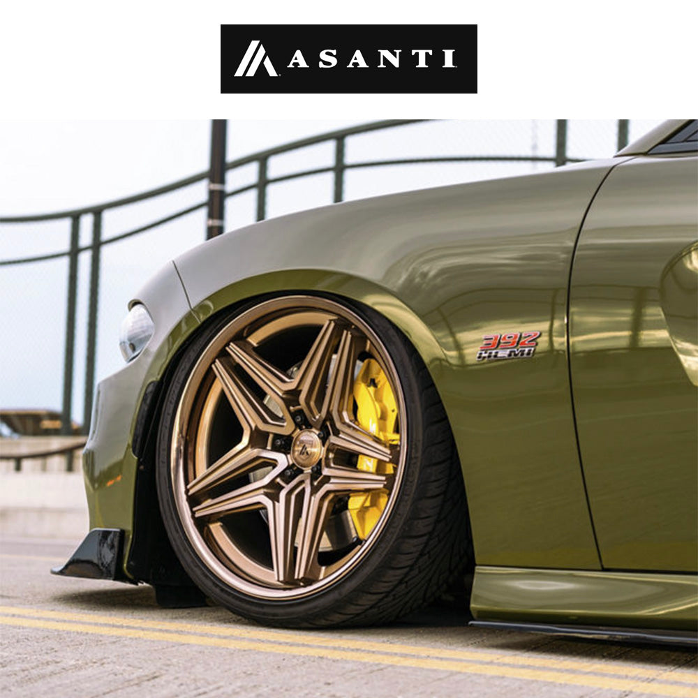 ダッジ チャージャー用 アサンティ デューク 22x9J ET 15 フロント、リア グロスブラック マシンド リップ アルミニウムホイール４本セット (消費税、送料込み)