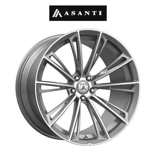 テスラモデル３用 アサンティ コロナ 20x9J ET 35 フロント、リア チタニウムブラッシュド フロー成形アルミニウムホイール４本セット　Asanti CORONA 20X9 5X4.5 72 +35 TITAN-BRUSH (消費税、送料込み)