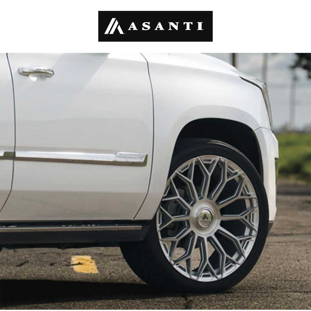 キャデラック エスカレード用 アサンティ エンボイ 22x10J ET 30 フロント、リア グロスシルバー ブラッシュドフェイス フローフォーミング・アルミニウムホイール４本セット (消費税、送料込み)