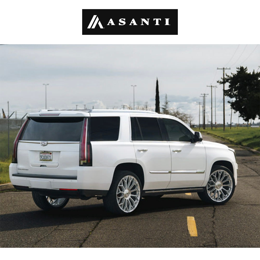 キャデラック エスカレード用 アサンティ エンボイ 22x10J ET 30 フロント、リア グロスシルバー ブラッシュドフェイス フローフォーミング・アルミニウムホイール４本セット (消費税、送料込み)
