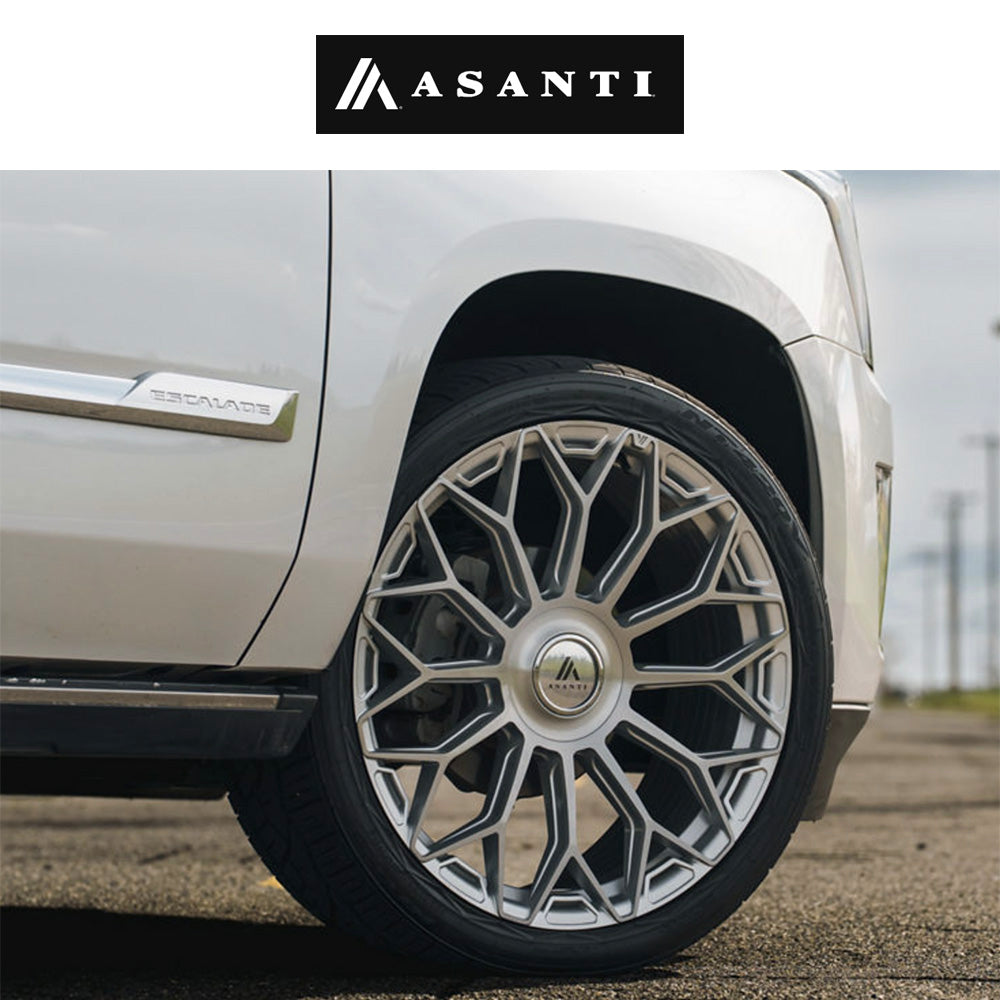 キャデラック エスカレード用 アサンティ エンボイ 22x10J ET 30 フロント、リア グロスシルバー ブラッシュドフェイス フローフォーミング・アルミニウムホイール４本セット (消費税、送料込み)