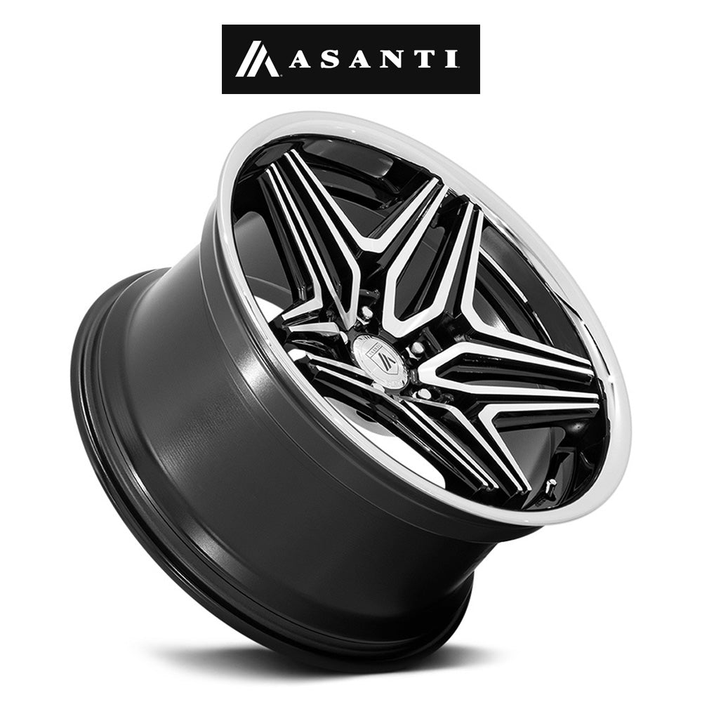 ダッジ チャレンジャー用 アサンティ デューク 22x9J ET 15 フロント、22x10.5J ET 18 リア グロスブラック マシンド リップ アルミニウムホイール４本セット (消費税、送料込み)