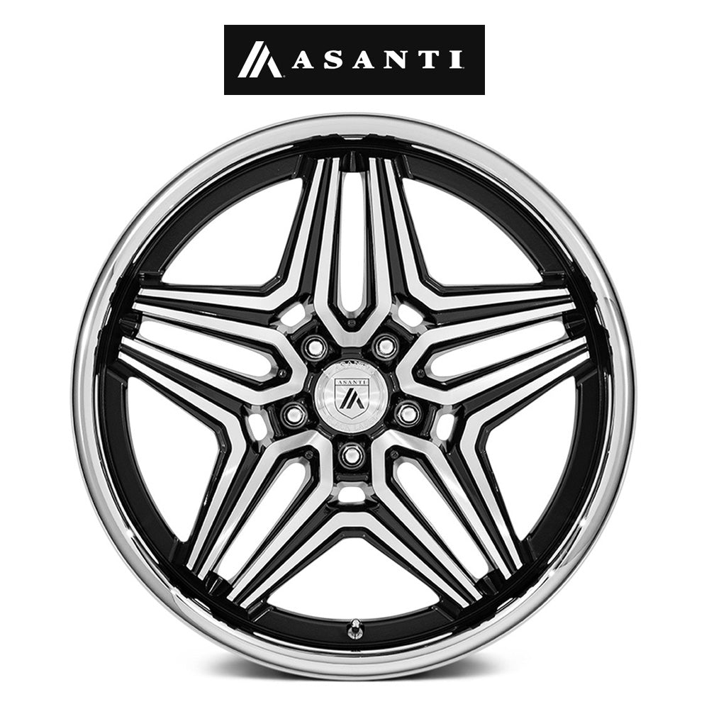 ダッジ チャレンジャー用 アサンティ デューク 22x9J ET 15 フロント、22x10.5J ET 18 リア グロスブラック マシンド リップ アルミニウムホイール４本セット (消費税、送料込み)