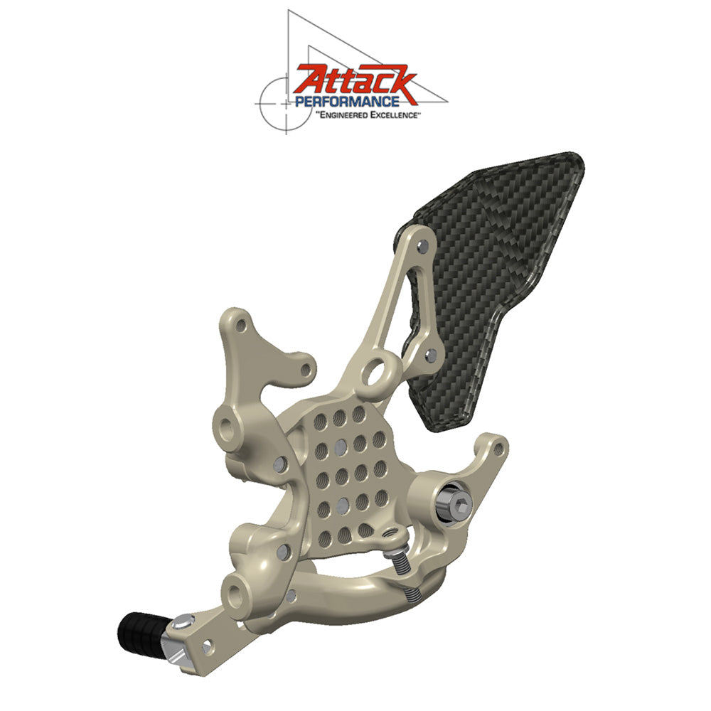 2020-2024年式 ドゥカティ パニガーレＶ２用 アタックパフォーマンス製リアセット(エアロハード色) REAR SET KIT, DUCATI V2, 2020-2024, AERO HARD (消費税、送料込み)