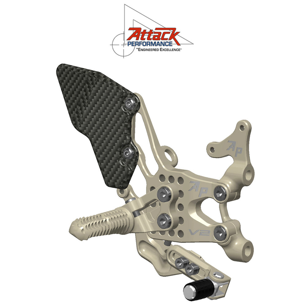 2020-2024年式 ドゥカティ パニガーレＶ２用 アタックパフォーマンス製リアセット(エアロハード色) REAR SET KIT, DUCATI V2, 2020-2024, AERO HARD (消費税、送料込み)