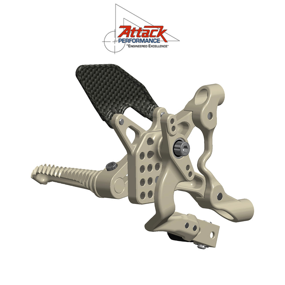 2020-2024年式 ドゥカティ パニガーレＶ２用 アタックパフォーマンス製リアセット(エアロハード色) REAR SET KIT, DUCATI V2, 2020-2024, AERO HARD (消費税、送料込み)