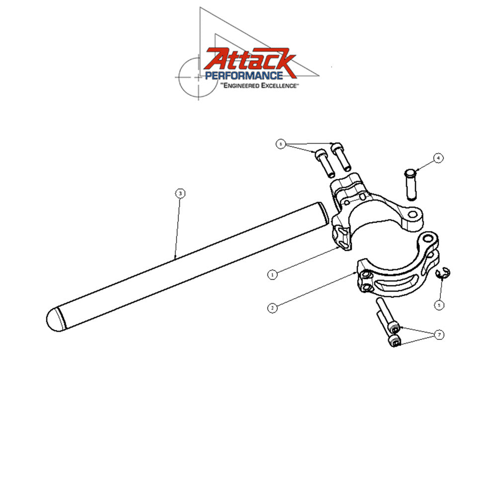 2015-2025年式 ヤマハ ＹＺＦ－Ｒ１用 アタックパフォーマンス製ハンドルバーキット 50mm (ブラック)　Attack Performance HANDLE BAR KIT, 50MM, BLACK (消費税、送料込み)