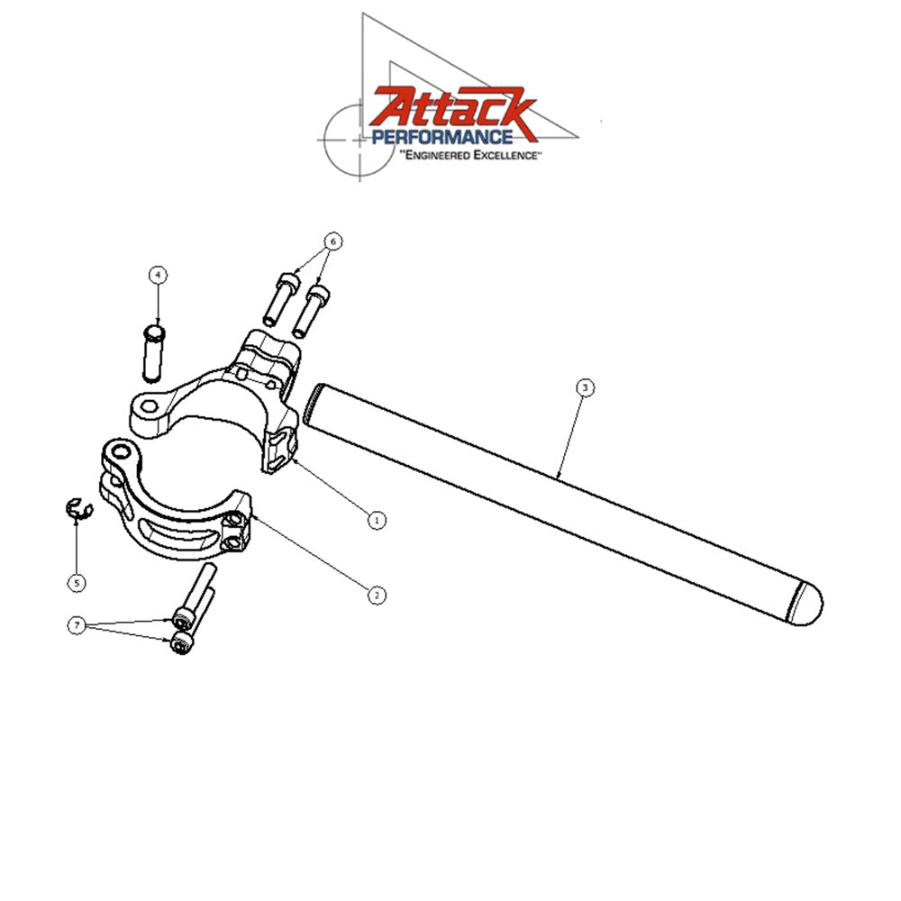 2015-2025年式 ヤマハ ＹＺＦ－Ｒ１用 アタックパフォーマンス製ハンドルバーキット 50mm (ブラック)　Attack Performance HANDLE BAR KIT, 50MM, BLACK (消費税、送料込み)