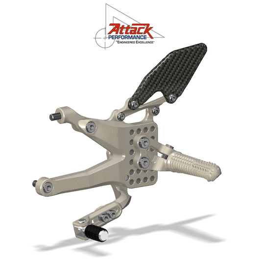 2018-2021年式 ドゥカティ パニガーレＶ４用 アタックパフォーマンス製リアセット(エアロハード色) REAR SET KIT, DUCATI V4, 2018 -, AERO HARD (消費税、送料込み)