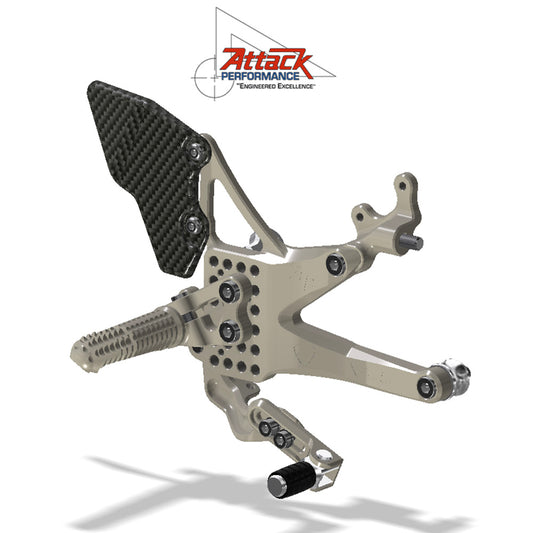 2018-2024年式 ドゥカティ パニガーレＶ４用 アタックパフォーマンス製リアセット(エアロハード色)　Attack Performance REAR SET KIT, DUCATI V4, 2018 -, AERO HARD (消費税、送料込み)