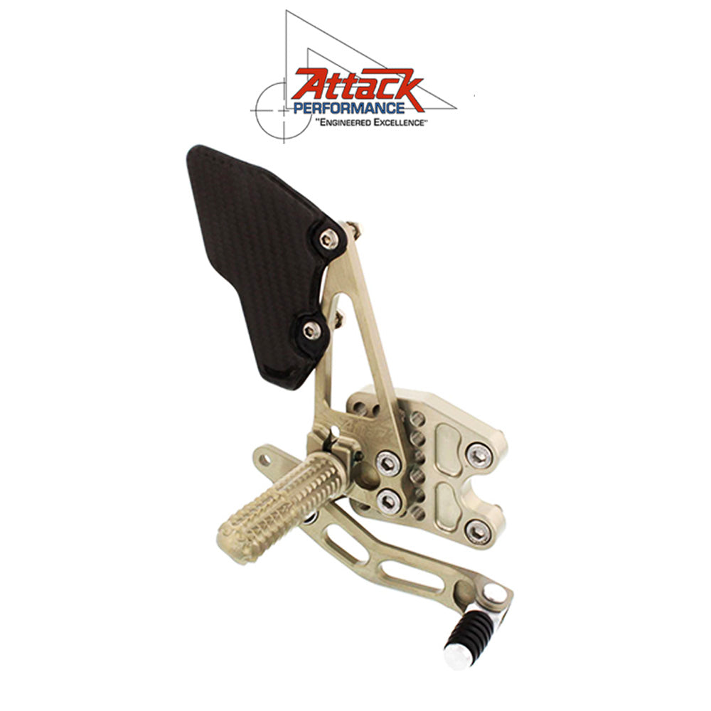 2009-2016年式 スズキ ＧＳＸ－Ｒ１０００用 アタックパフォーマンス製リアセット (エアロハード)　Attack Performance REAR SET KIT WITH SHIFT LEVER, GSXR1000 09-16, AERO HARD (消費税、送料込み)