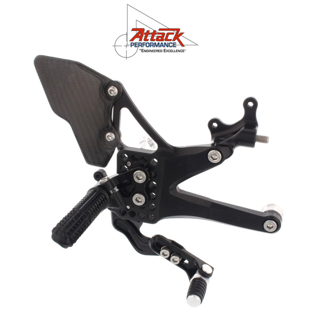 2018-2021年式 ドゥカティ パニガーレＶ４用 アタックパフォーマンス製リアセット(ブラック) REAR SET KIT, DUCATI V4, 2018 -, AERO HARD (消費税、送料込み)