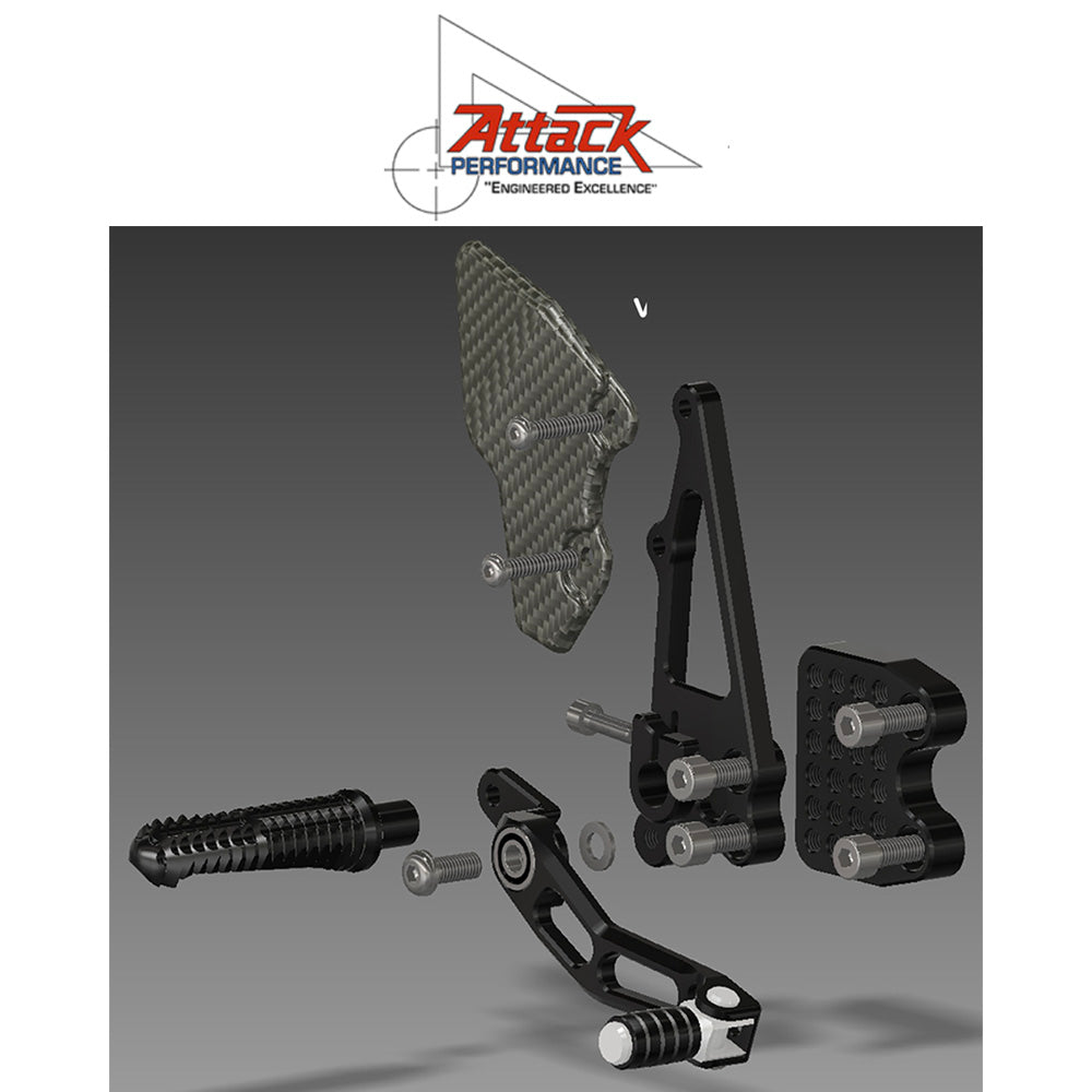 2011-2025年式 スズキ ＧＳＸ－Ｒ７５０用 アタックパフォーマンス製リアセット (エアロハード)　Attack Performance REAR SET KIT WITH SHIFT LEVER, GSXR600/750 11- , AERO HARD (消費税、送料込み)