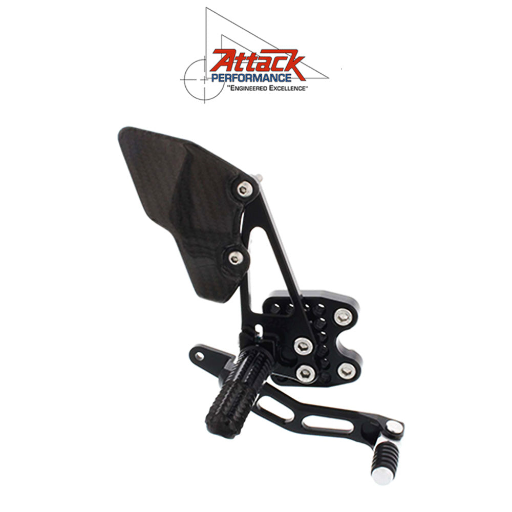 2011-2025年式 スズキ ＧＳＸ－Ｒ７５０用 アタックパフォーマンス製リアセット (ブラック)　Attack Performance REAR SET KIT WITH SHIFT LEVER, GSXR600/750 11- , BLACK (消費税、送料込み)