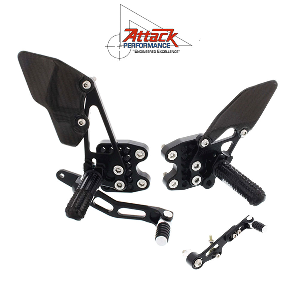 2011-2025年式 スズキ ＧＳＸ－Ｒ７５０用 アタックパフォーマンス製リアセット (ブラック)　Attack Performance REAR SET KIT WITH SHIFT LEVER, GSXR600/750 11- , BLACK (消費税、送料込み)