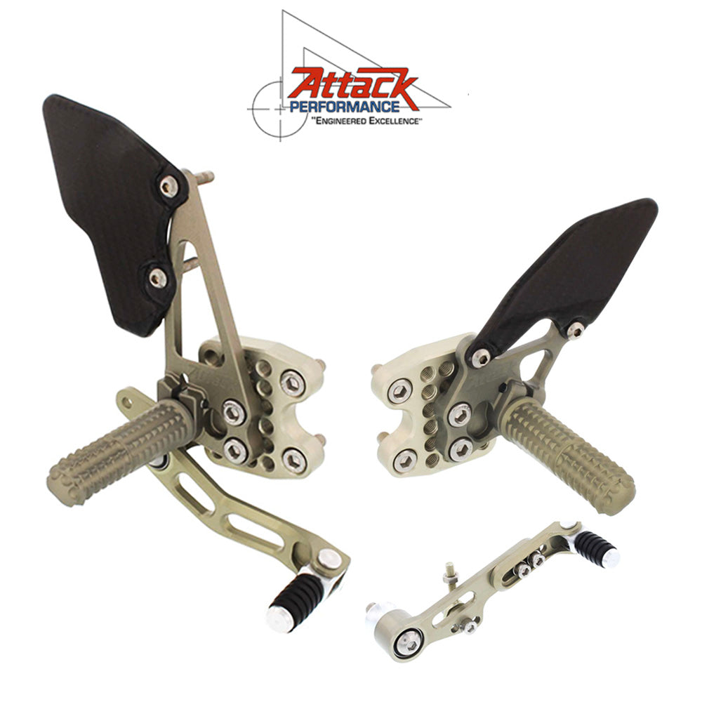 2011-2025年式 スズキ ＧＳＸ－Ｒ７５０用 アタックパフォーマンス製リアセット (エアロハード)　Attack Performance REAR SET KIT WITH SHIFT LEVER, GSXR600/750 11- , AERO HARD (消費税、送料込み)