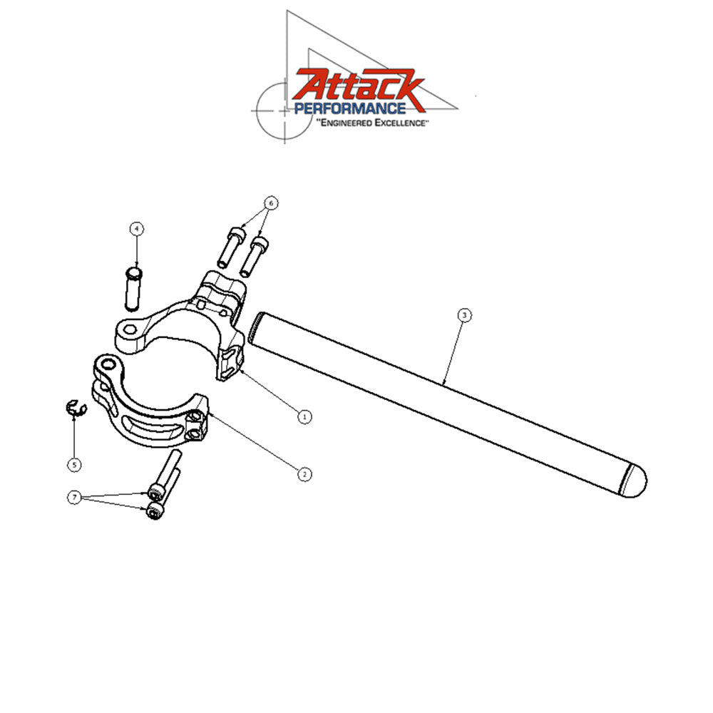 2020-2024年式ドゥカティ パニガーレＶ２用 アタックパフォーマンス製ハンドルバーキット(ブラック)　Attack Performance HANDLE BAR KIT, 53MM, BLACK (消費税、送料込み)