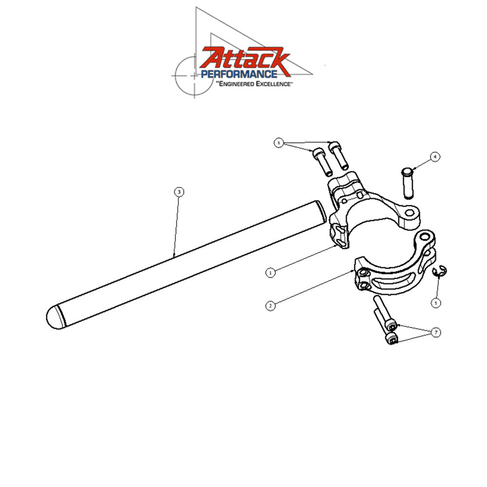 2020-2024年式ドゥカティ パニガーレＶ２用 アタックパフォーマンス製ハンドルバーキット(ブラック)　Attack Performance HANDLE BAR KIT, 53MM, BLACK (消費税、送料込み)
