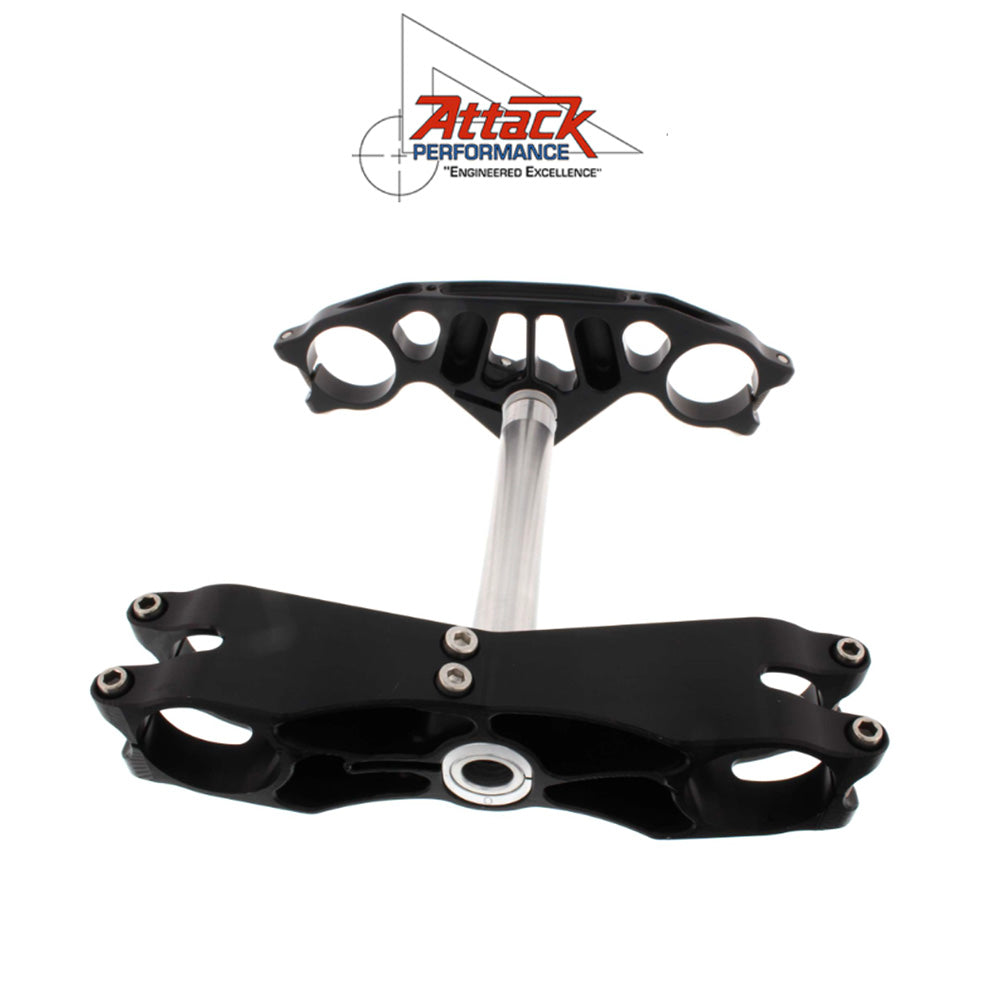 2013-2018年式 ＴＲＩＵＭＰＨ デイトナ ６７５Ｒ用 アタックパフォーマンス製GPトリプルクランプキット(オーリンズショックアブソーバー用)(ブラック)　Attack Performance TRIPLE CLAMP KIT, GP, TRIUMPH 675R (OHLINS) 11- , BLACK (消費税、送料込み)