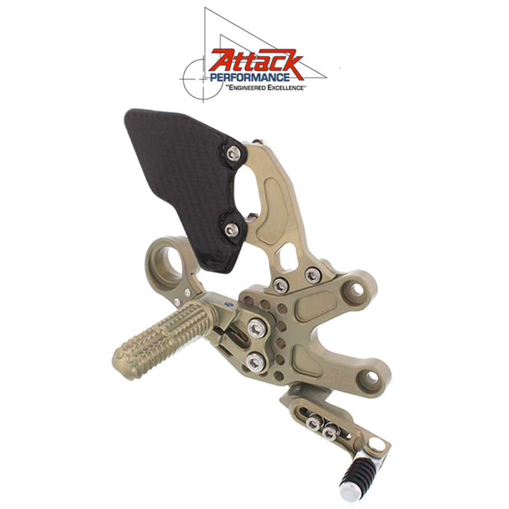 2008-2019年式 ホンダ ＣＢＲ１０００ＲＲ用 アタックパフォーマンス製リアセット(エアロハード)　Attack Performance REAR SET KIT, HON CBR1000RR 08- , W/SHIFT LEVER, AERO HARD (消費税、送料込み)