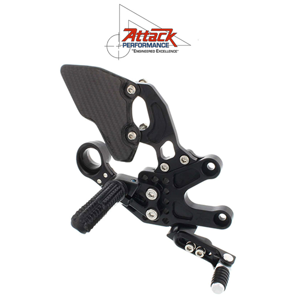 2008-2019年式 ホンダ ＣＢＲ１０００ＲＲ用 アタックパフォーマンス製リアセット(ブラック)　Attack Performance REAR SET KIT, HON CBR1000RR 08- , W/SHIFT LEVER, BLACK (消費税、送料込み)