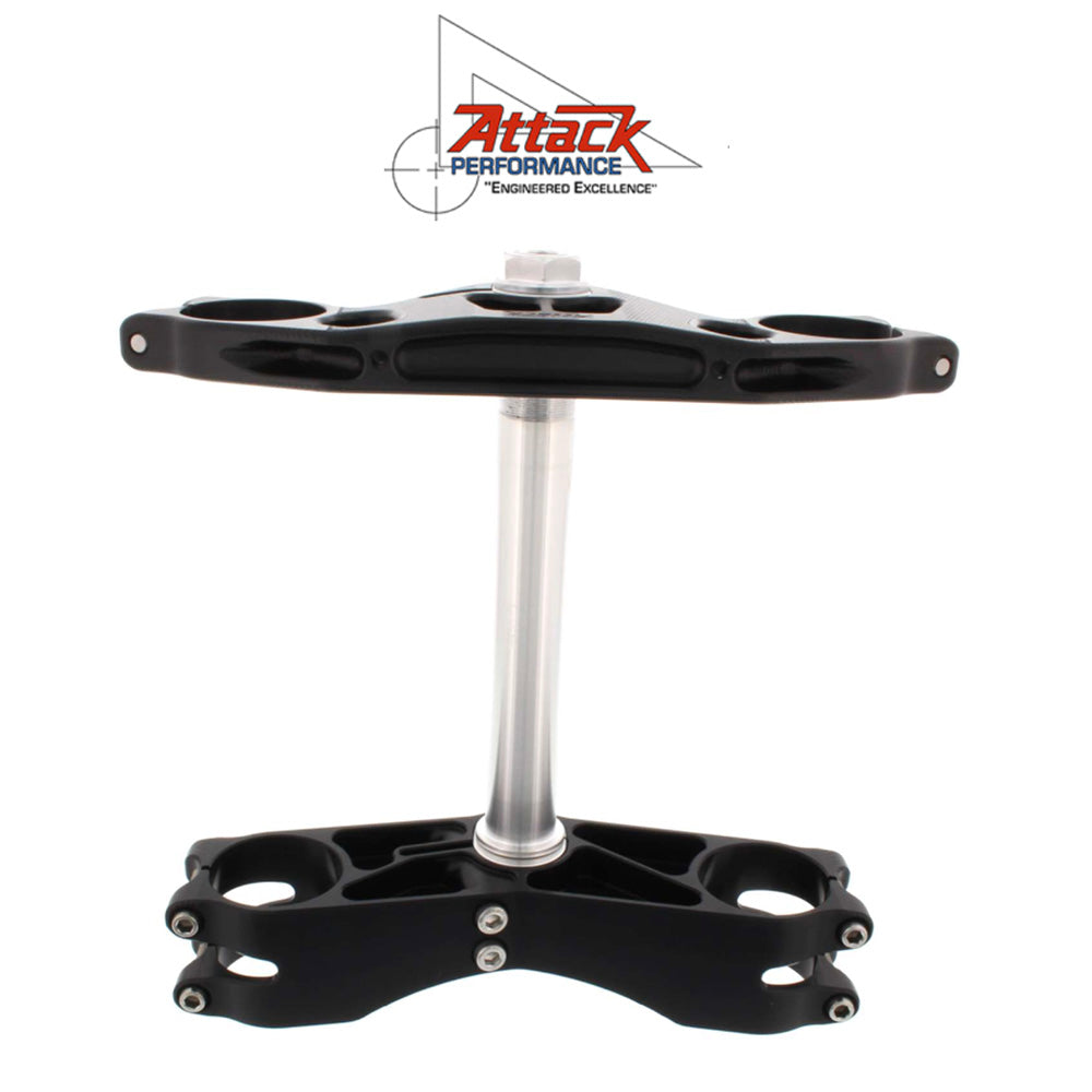 2013-2018年式 ＴＲＩＵＭＰＨ デイトナ ６７５Ｒ用 アタックパフォーマンス製GPトリプルクランプキット(オーリンズショックアブソーバー用)(ブラック)　Attack Performance TRIPLE CLAMP KIT, GP, TRIUMPH 675R (OHLINS) 11- , BLACK (消費税、送料込み)