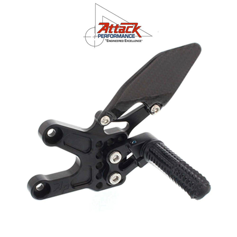 2008-2019年式 ホンダ ＣＢＲ１０００ＲＲ用 アタックパフォーマンス製リアセット(ブラック)　Attack Performance REAR SET KIT, HON CBR1000RR 08- , W/SHIFT LEVER, BLACK (消費税、送料込み)