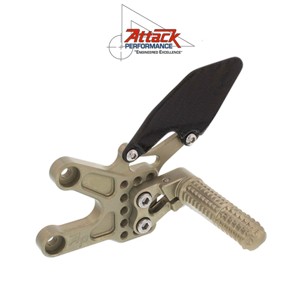 2008-2019年式 ホンダ ＣＢＲ１０００ＲＲ用 アタックパフォーマンス製リアセット(エアロハード)　Attack Performance REAR SET KIT, HON CBR1000RR 08- , W/SHIFT LEVER, AERO HARD (消費税、送料込み)