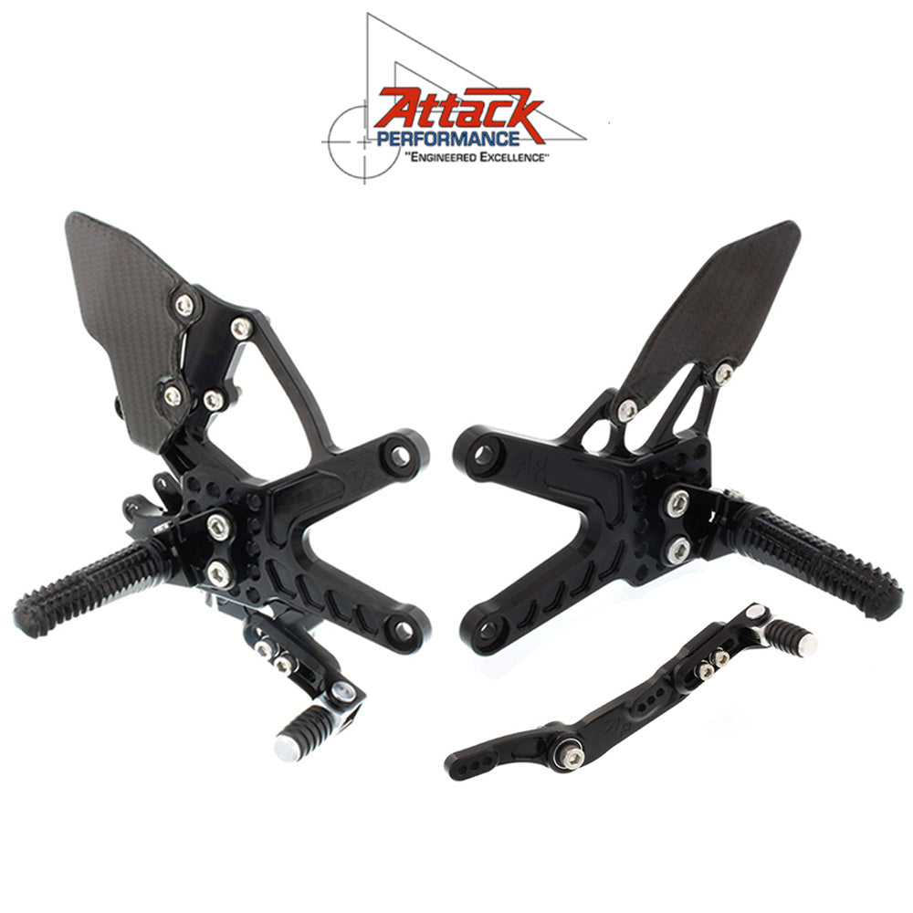 2015-2025年式 ヤマハ ＹＺＦ－Ｒ１用 アタックパフォーマンス製リアセット(ブラック)　Attack Performance REARSET KIT WITH SHIFT LEVER, YZF R1 15- , BLACK (消費税、送料込み)  SKU 121110B
