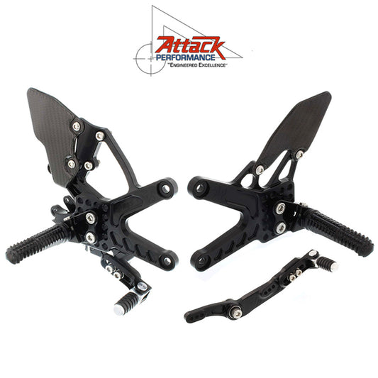 2015-2025年式 ヤマハ ＹＺＦ－Ｒ１用 アタックパフォーマンス製リアセット(ブラック)　Attack Performance REARSET KIT WITH SHIFT LEVER, YZF R1 15- , BLACK (消費税、送料込み)  SKU 121110B